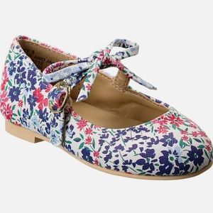 Janie And Jack floral bow flats EUC